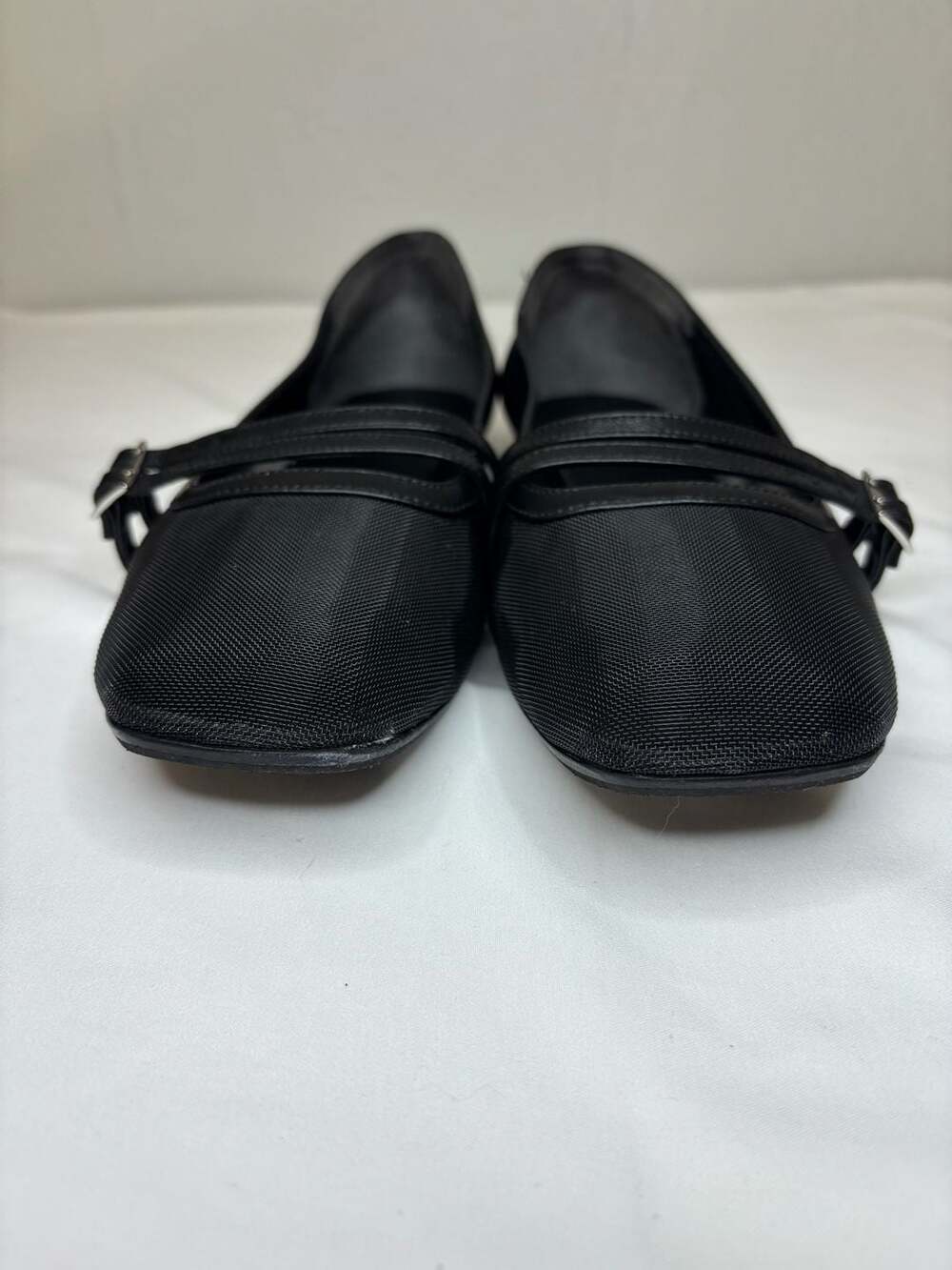 Gia Borghini Felice Mesh Square Toe Ballet Flats with Double Buckle Straps - Picture 8 of 10